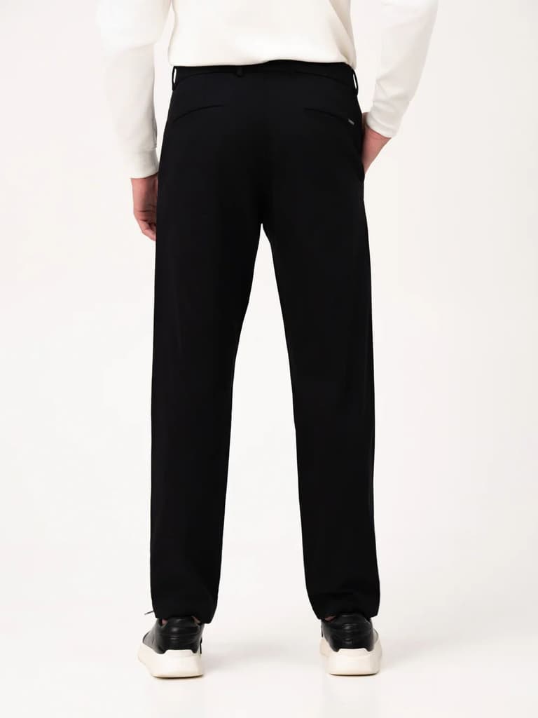Noctara Black Relaxed Fit Stretch Chinos for Men — photo 7
