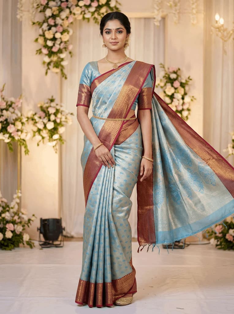 MIMOSA Women's Woven Design Kanjivaram Style Art Silk Saree with Blouse Piece - Ananda (SA00002866ANFREE) — photo 4