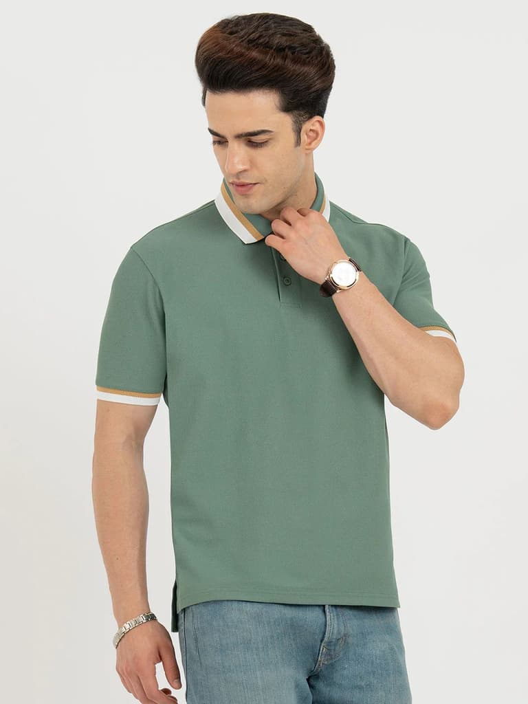 Polo T Shirts for Men in Green | Classic Polo T Shirts — photo 6