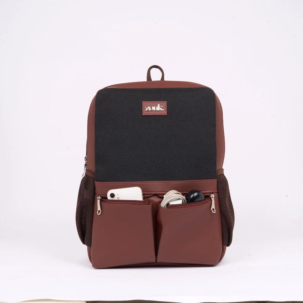 Jet Black Office Backpack (Brown) — photo 2