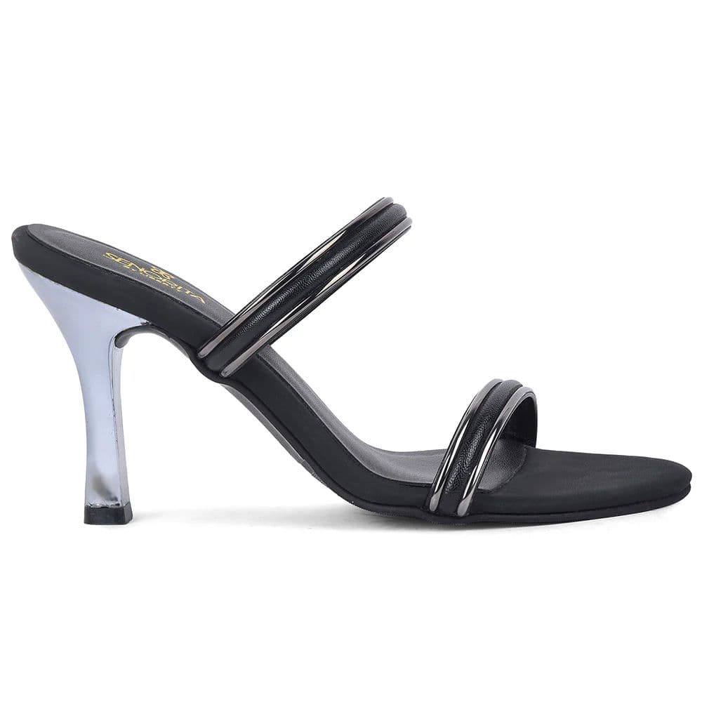 Senorita STY-161E Black Casual Heeled Slippers for Women — photo 4