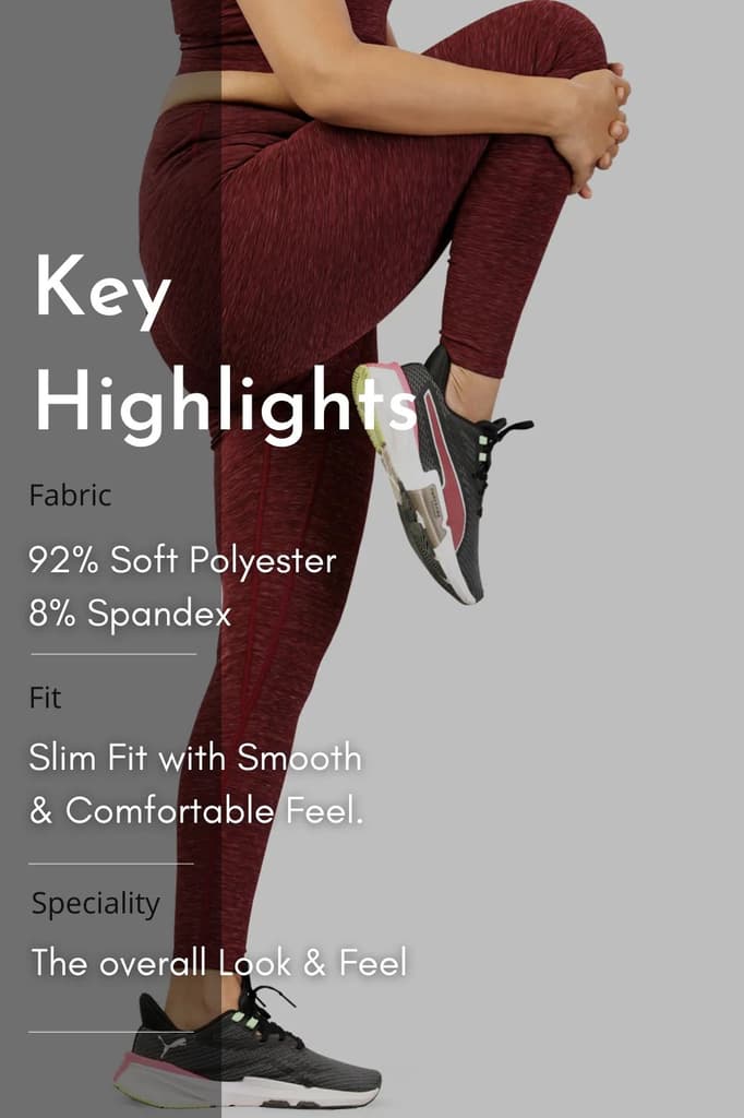 Essential Melange Leggings Maroon — photo 6