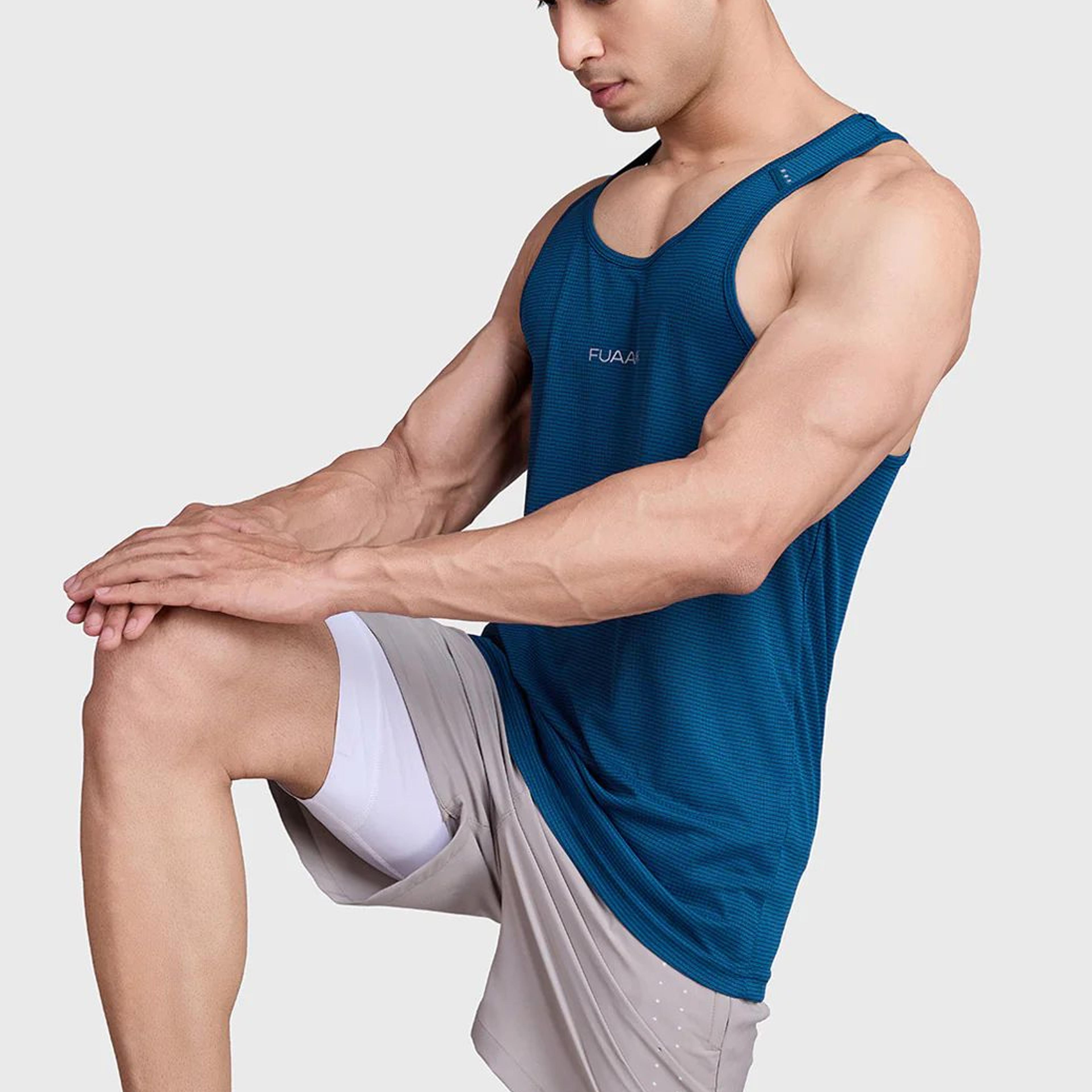 Checks Running Tank Teal