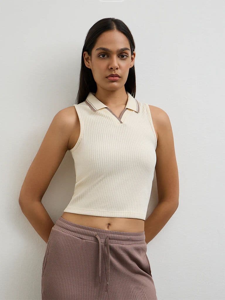 Nuoflexx Cream Ribbed Top — photo 2