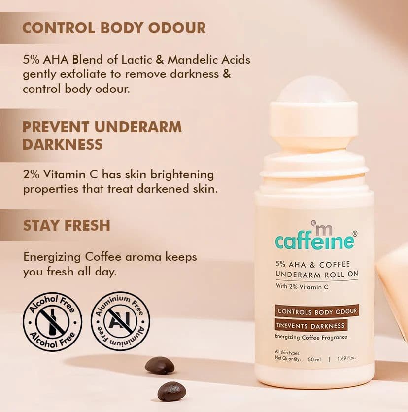 5% AHA Underarm Roll On with Coffee - 50ml