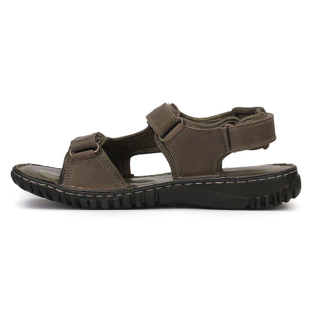 Healers RECARDO702 Sporty Olive Green Velcro Sandal for Men by Liberty — photo 6