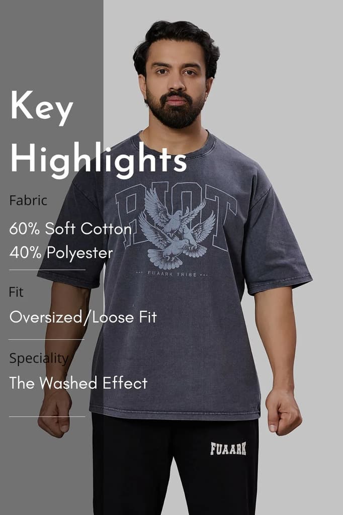 Shadow Washed Oversized T-shirt Dark Grey — photo 7