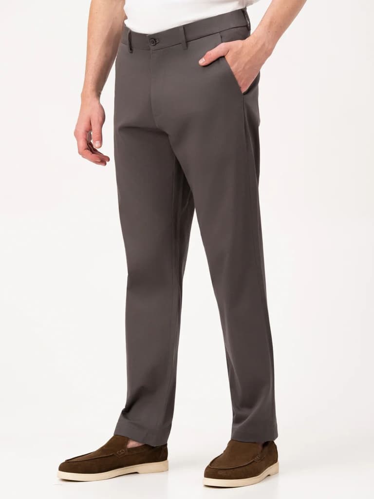 Ashvane Grey Relaxed Fit Stretch Chinos for Men — photo 10