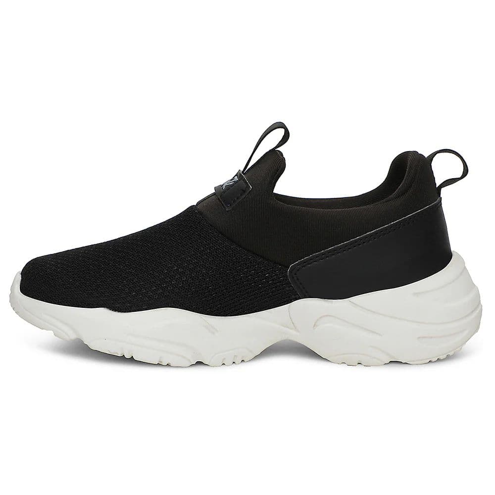 Leap7x Black Sports Non Lacing Walking Shoes For Women JIMNY-61E By Liberty — photo 3
