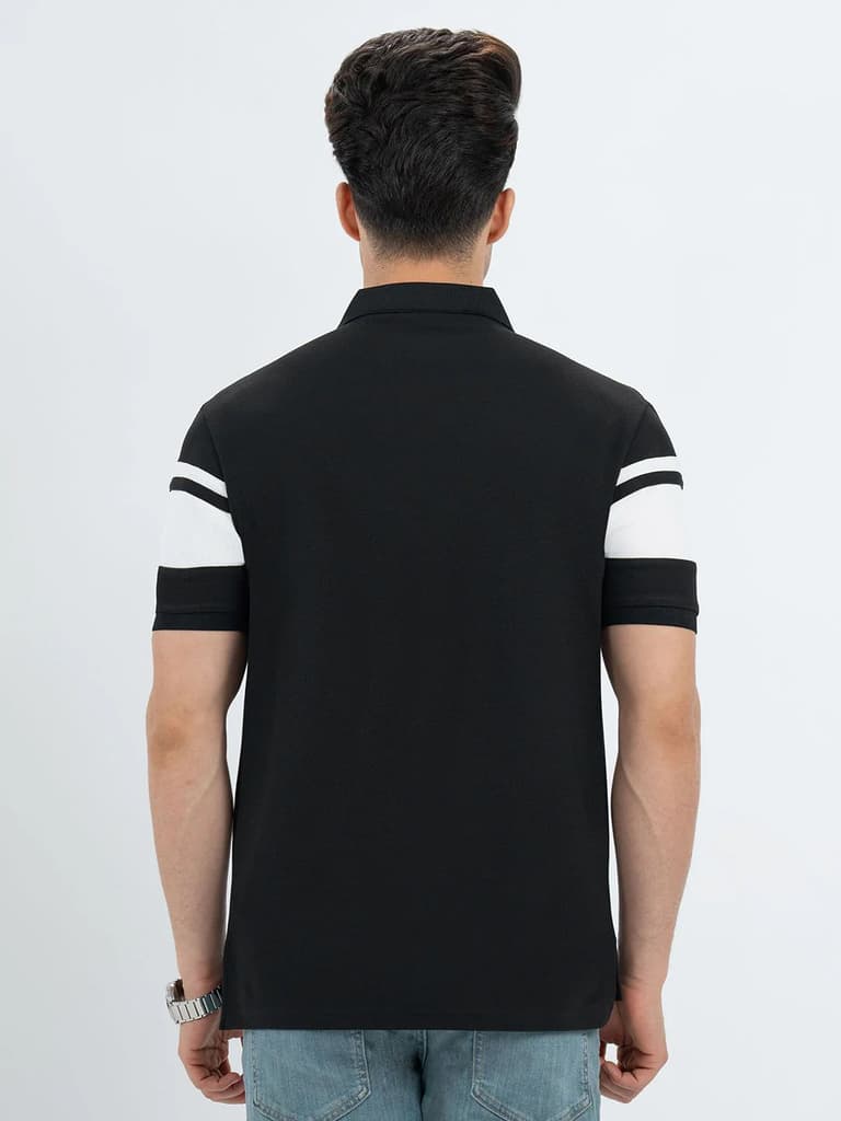 T Shirts for Men in Black | Polo Half Sleeve T Shirt — photo 3
