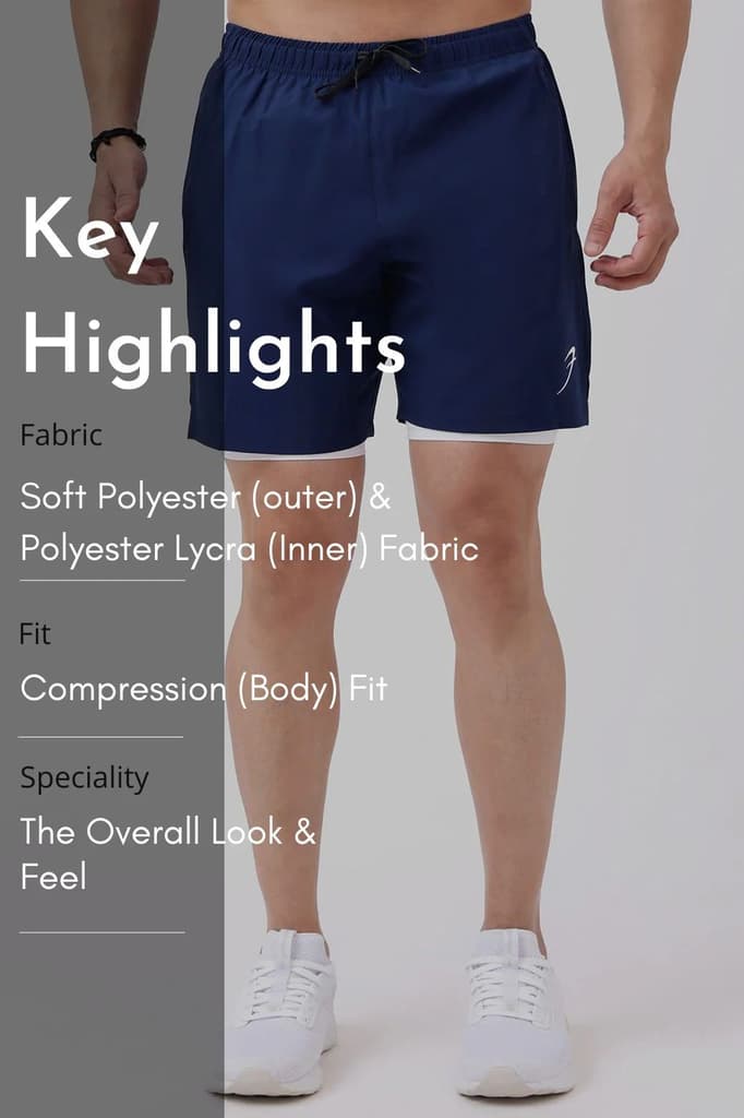 2 in 1 Compression Shorts Navy — photo 7