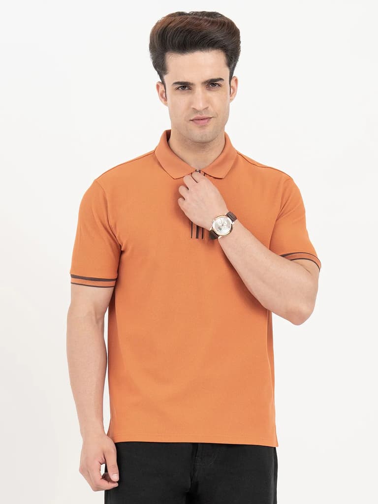 Polo T Shirts for Men in Burnt Orange | Classic Polo T Shirts — S / Burnt Orange