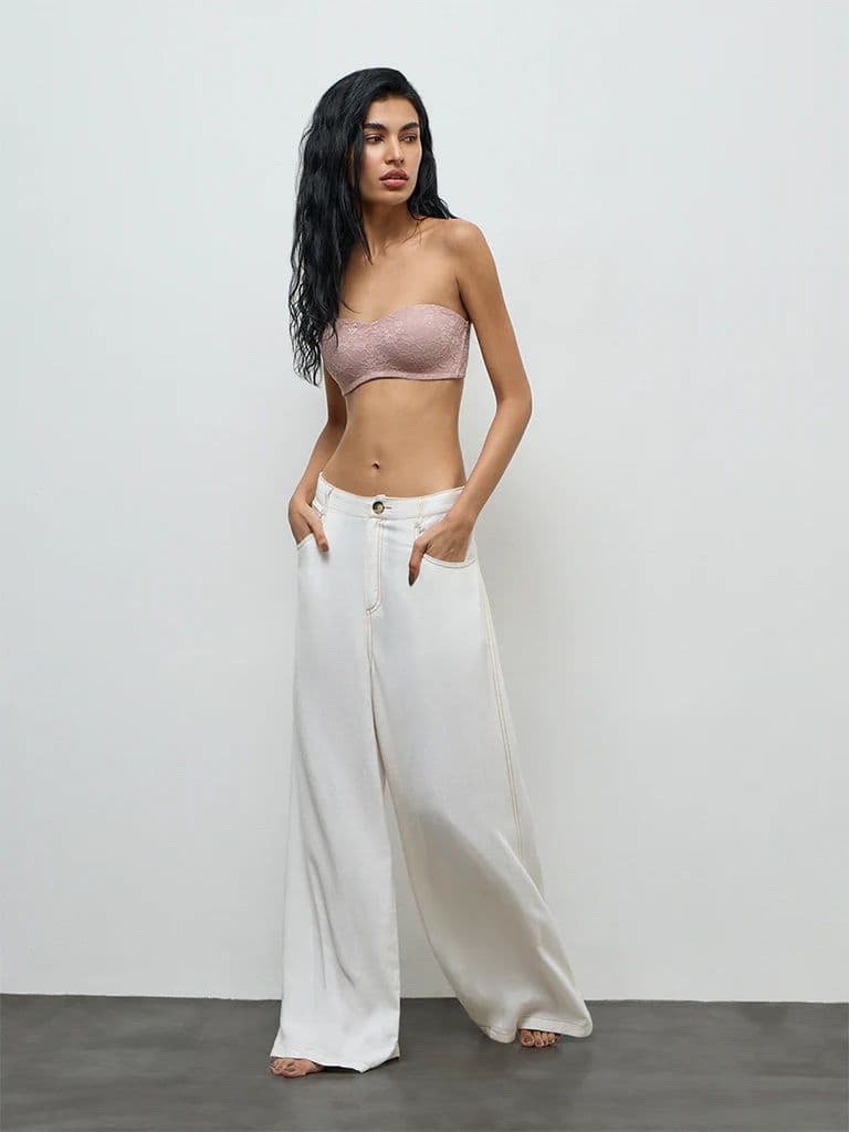 Superstar Dusty Mauve Lace-Detailed Padded Bra — photo 2