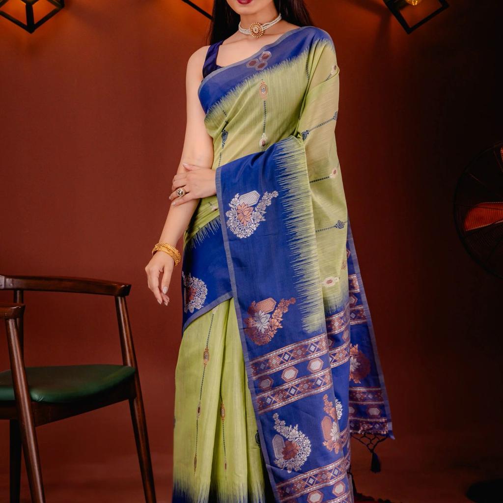 Mimosa Women's Woven Design Banarasi Style Art Silk Saree With Blouse Piece : SA00001795PSFREE