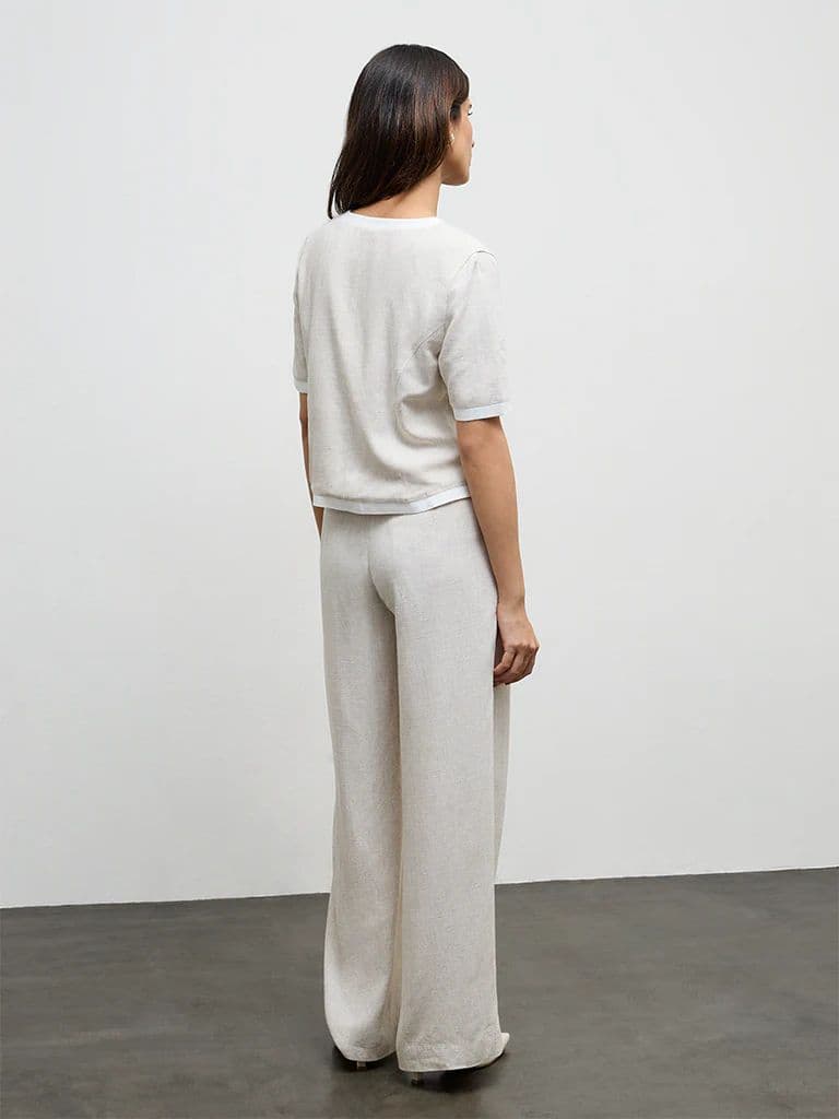 Wardrobe Light Beige High-Rise Cotton Trousers — photo 4
