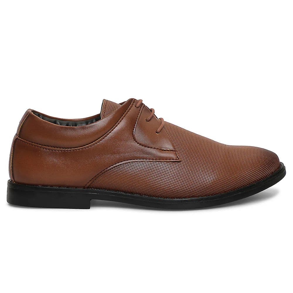 Healers Tan Formal Lacing Derby Shoes For Men DERBO-10E By Liberty — photo 2