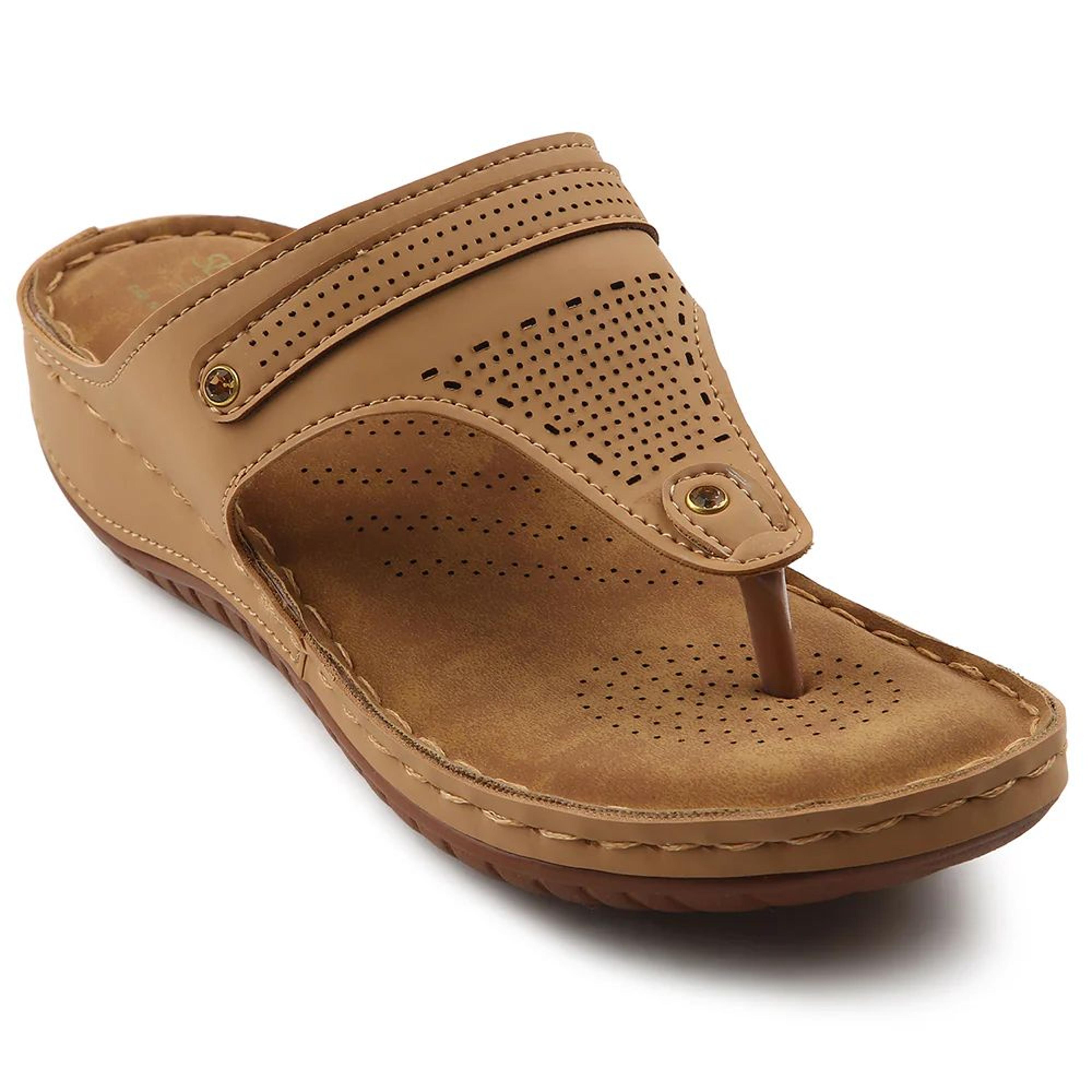 Senorita Beige Casual Slipper For Women S624-09 By Liberty