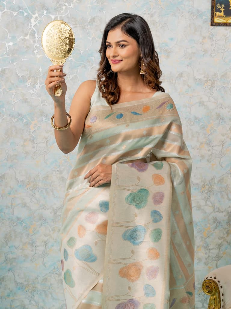 Mimosa Women's Woven Design Banarasi Style Art Silk Saree With Blouse Piece : SA00002064RMFREE — Rama
