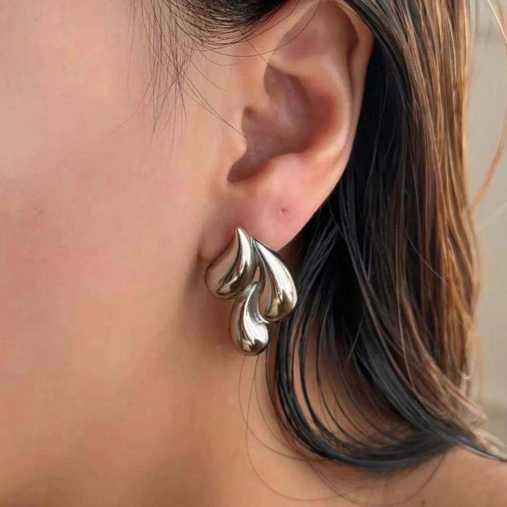 Liquid Drop Stud Earrings – Bold Water-Inspired Statement Jewelry — photo 2