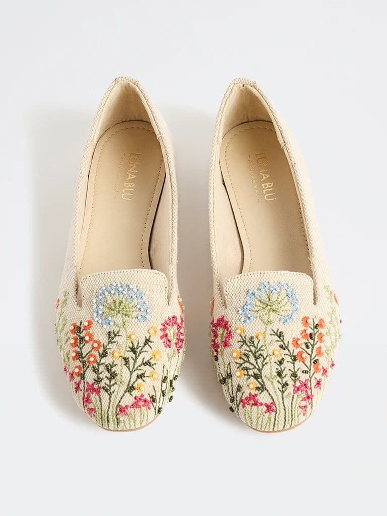 LUNA BLU Multicolor Floral-Embroidered Loafers — photo 3