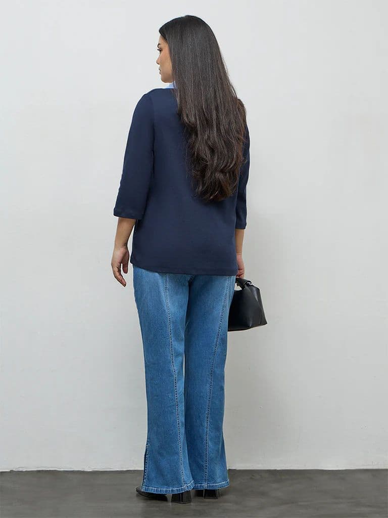 Gia Light Blue High-Rise Flared Jeans — photo 4