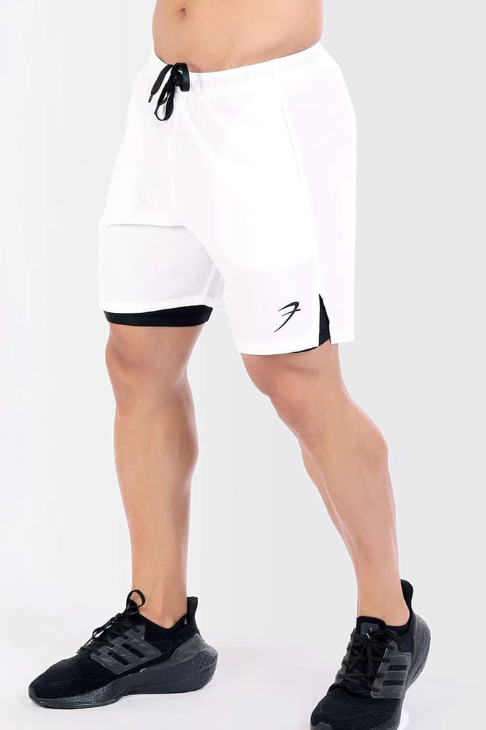 2 in 1 Compression Shorts White — photo 2