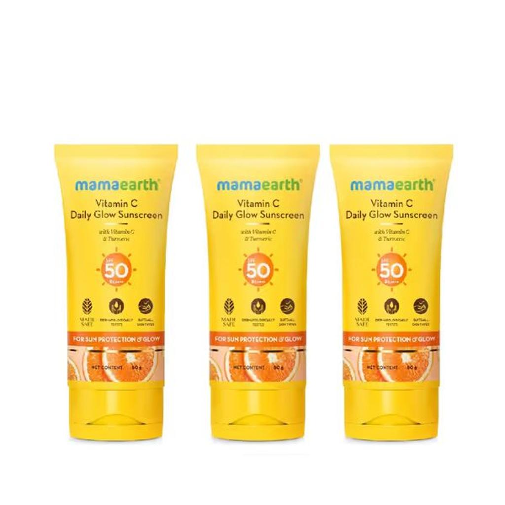 Mamaearth Vitamin C Sunscreen SPF 50 PA++++ 50g Pack of 3