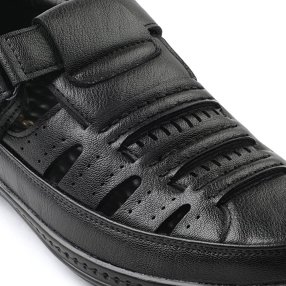 Healers Black Casual Sandal For Men ERL-19 By Liberty — photo 6