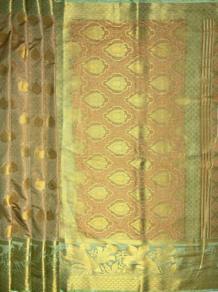 MIMOSA Women's Woven Design Kanjivaram Style Art Silk Saree with Blouse Piece - Pista ( SA00003143PSFREE ) — photo 7