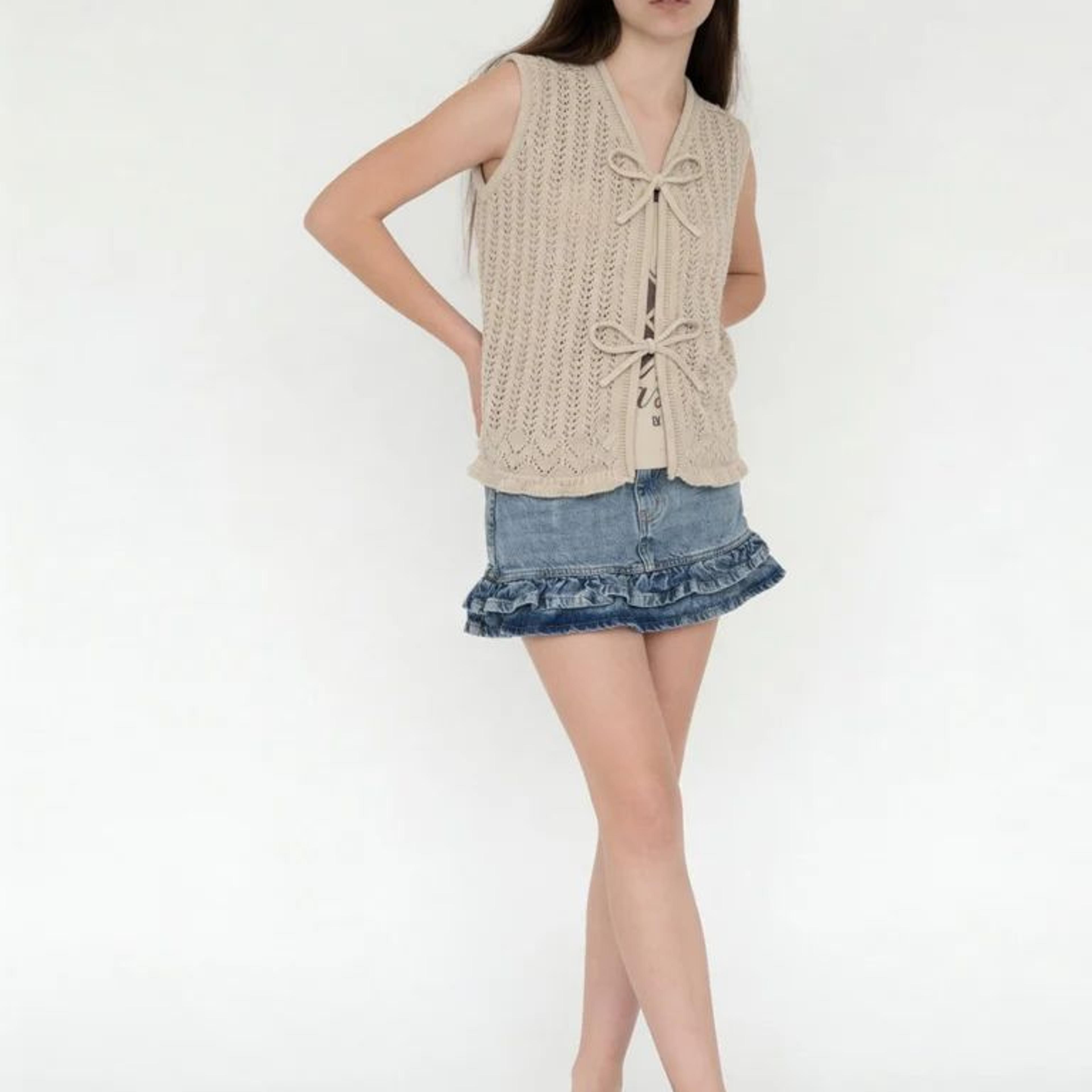 Y&F Kids Girls Beige Printed Cotton Top