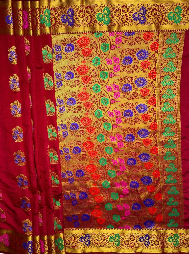 MIMOSA Women's Woven Design Paithani Style Art Silk Saree with Blouse Piece - Maroon ( SA00003125MRFREE ) — photo 7