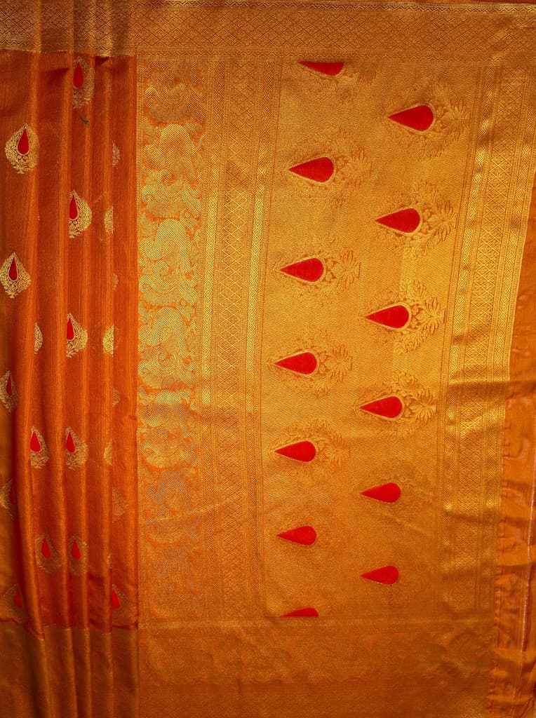MIMOSA Women's Woven Design Banarasi Style dola silk Saree with Blouse Piece - Mustard ( SA00003137MSFREE ) — photo 7