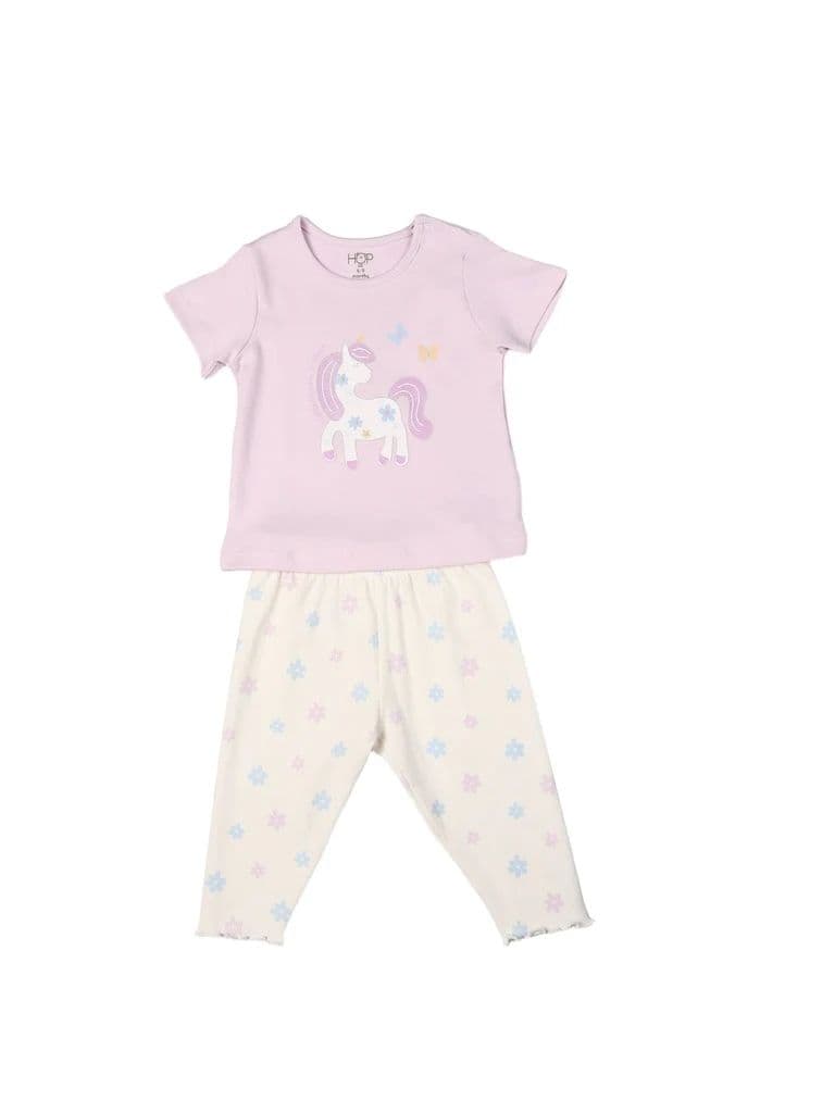 HOP Baby Girls Multicolour Printed Cotton T-Shirt and leggings set — photo 2