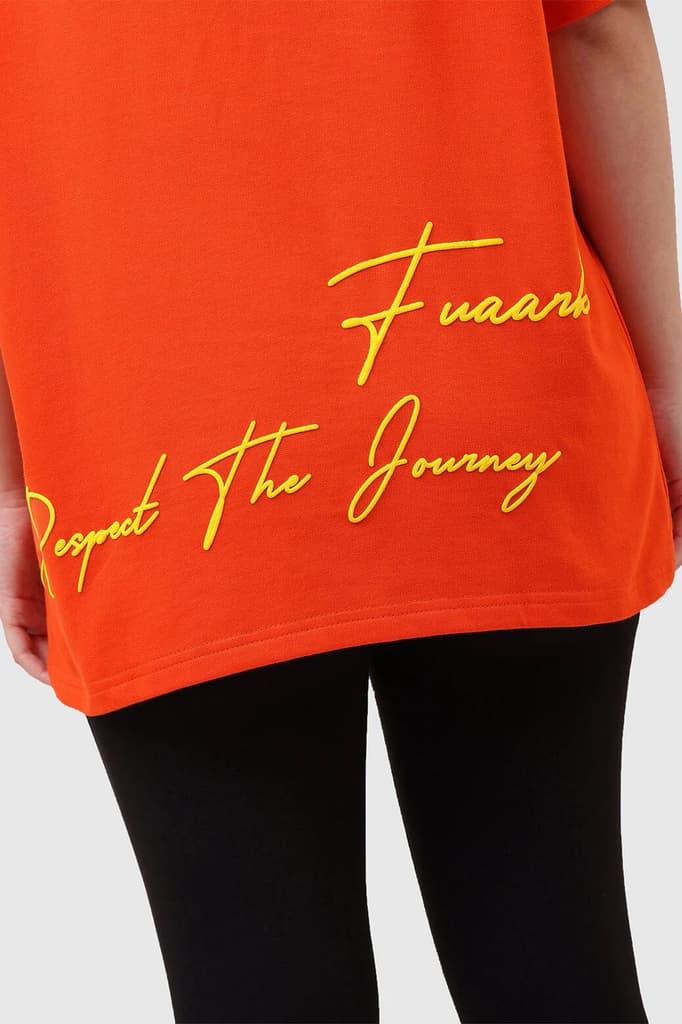 Respect The Journey Oversized T-shirt Orange — photo 4