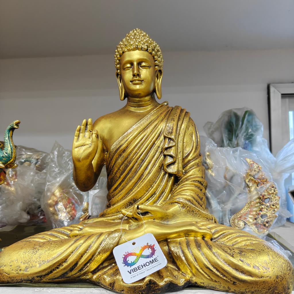 Gold Buddha Statue | Religious Decoration | Gilded | Meditation