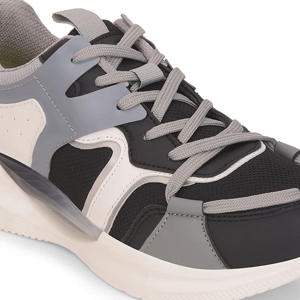 Leap7x Light Grey Sports Lacing Running Shoes For Kids GAMEON-2EL By Liberty — photo 5