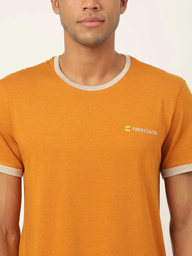 Mustard Yellow Men's Organic Bamboo Casual Tees - Crew Neck (Pack Of 1) — photo 5