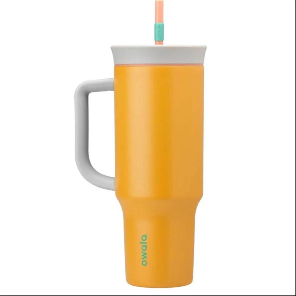 SoftGrip Handle Travel Tumbler With Straw — Citrus Chaos