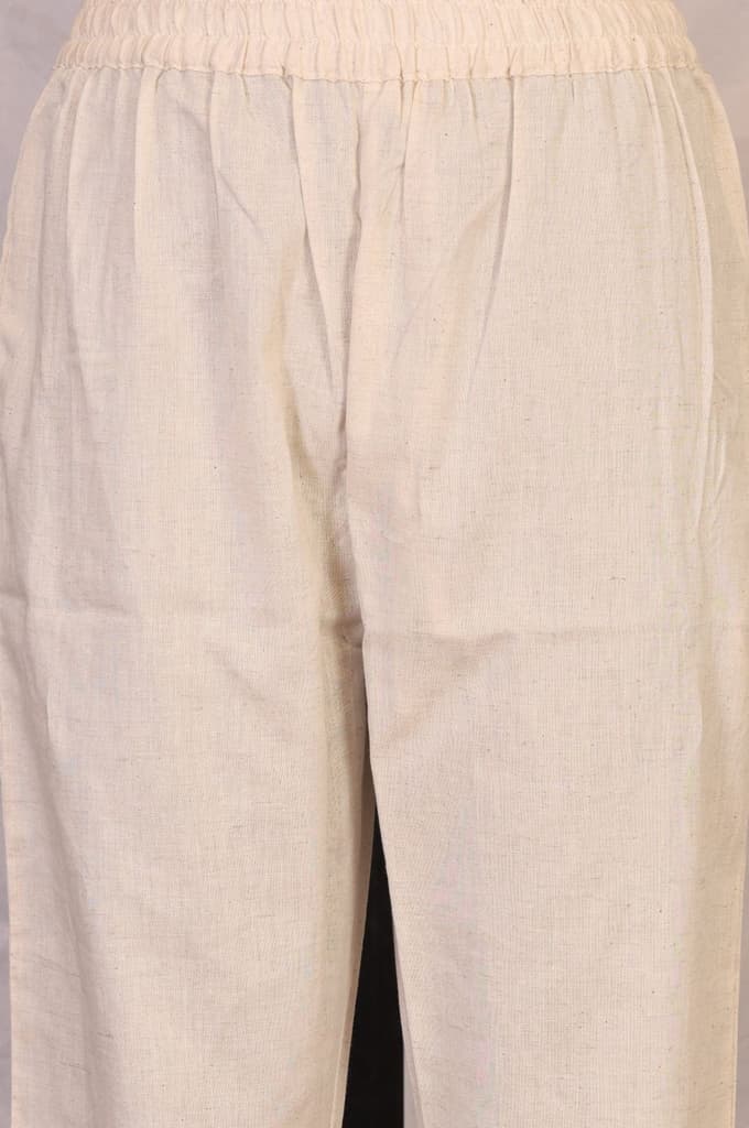 Beige Floral Printed Buttons Cotton Blend Straight Kurta with Pants Set — photo 6
