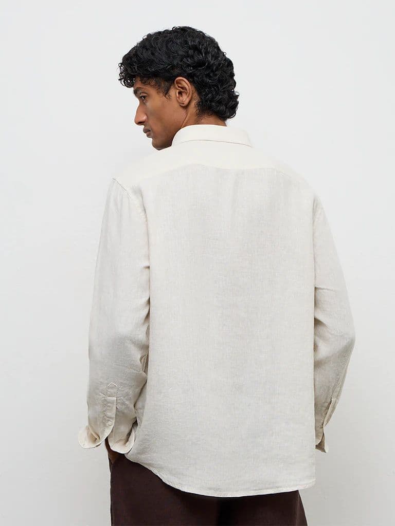 Ascot Beige Relaxed-Fit Linen Shirt — photo 4