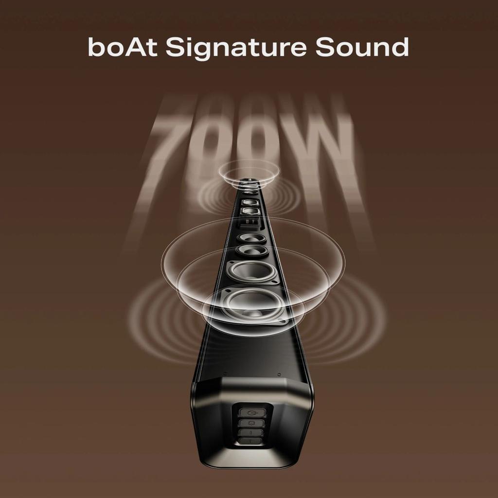 boAt Aavante Prime 5.1 7050D | 700W 5.1 Channel Soundbar with Dolby Audio, Wireless Subwoofer, Rear Satellites & Signature Sound