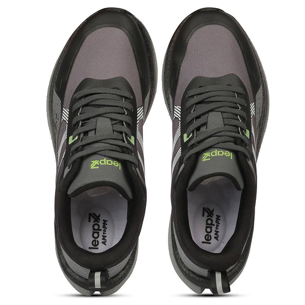 Leap7X ZLP-XM-20 Black Sports Lacing Running Shoes for Men by Liberty — photo 7