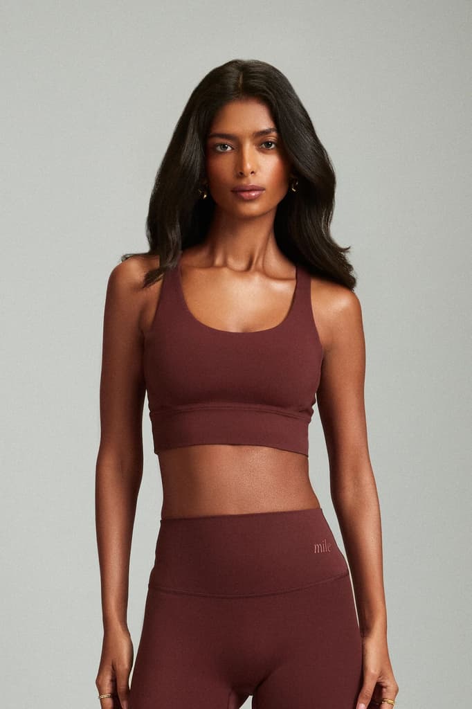 Maroon OnTheGo Cross Back Sports Bra