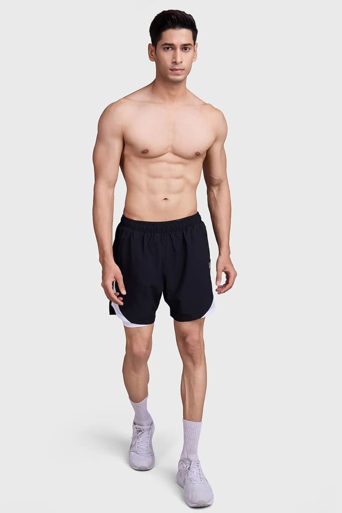 2 in 1 Mesh Shorts Black With White — photo 7