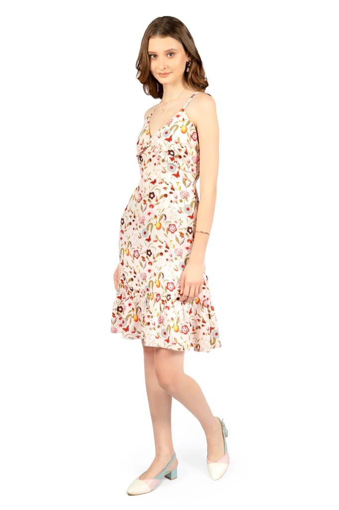 Multicolour Sleeveless Floral Dress — photo 3