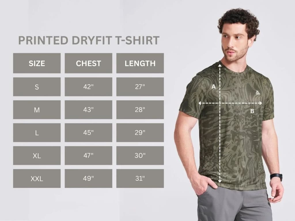 Men's Olive Printed Round Neck T-Shirt — photo 8