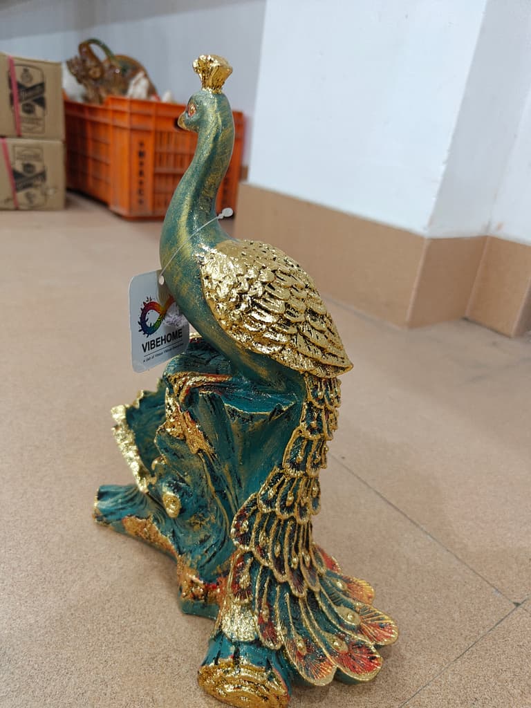 Gold Bird Statue | Decorative | Glass | Gold