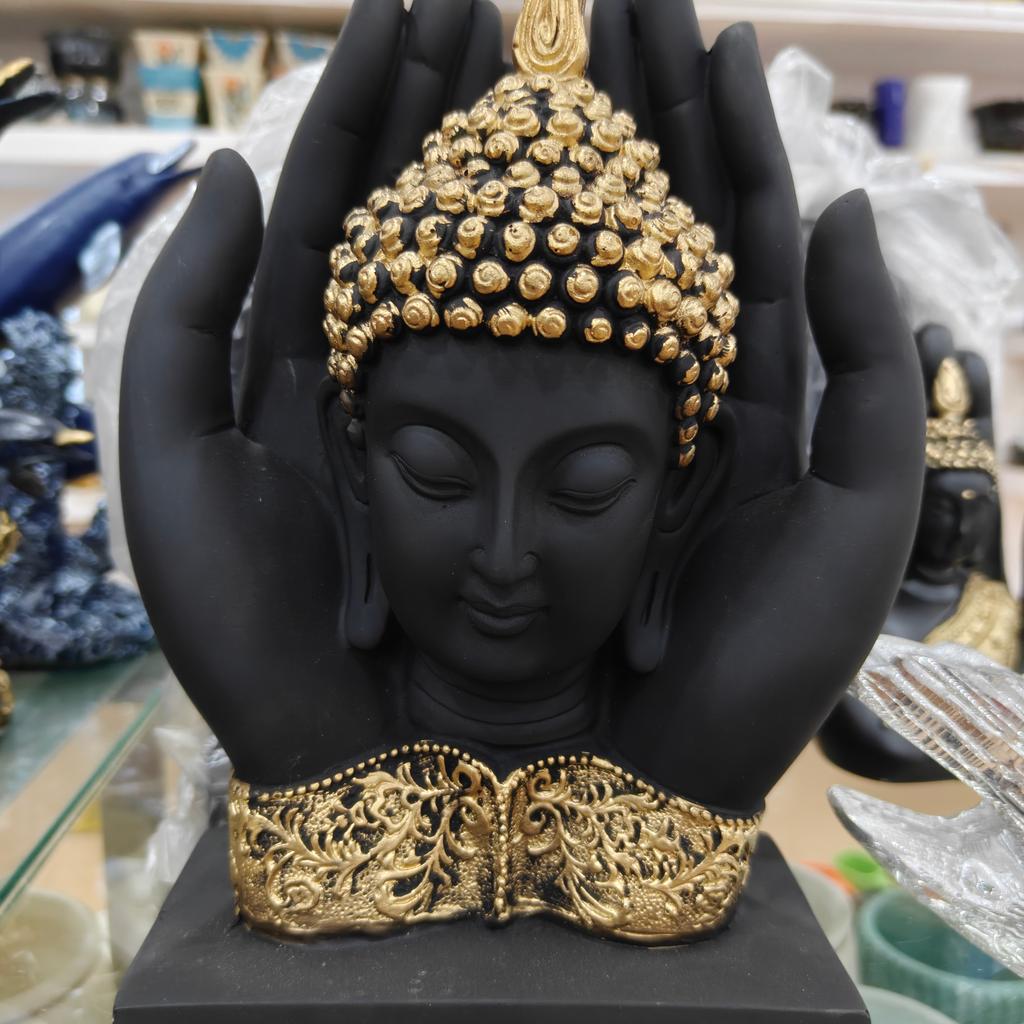 Black Buddha Statue | Gold Decoration | Home Decor