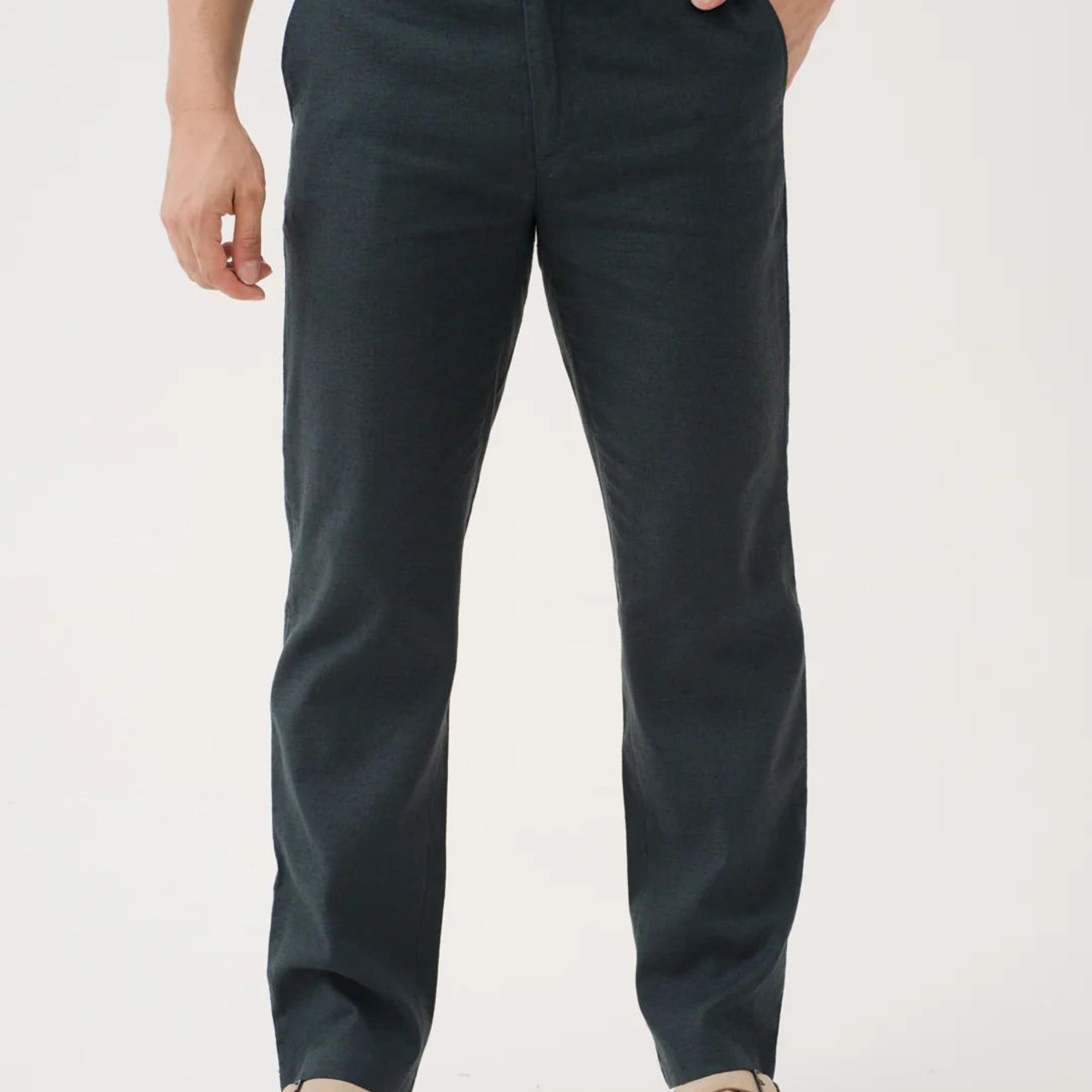 Everen Green 100% Linen Pants
