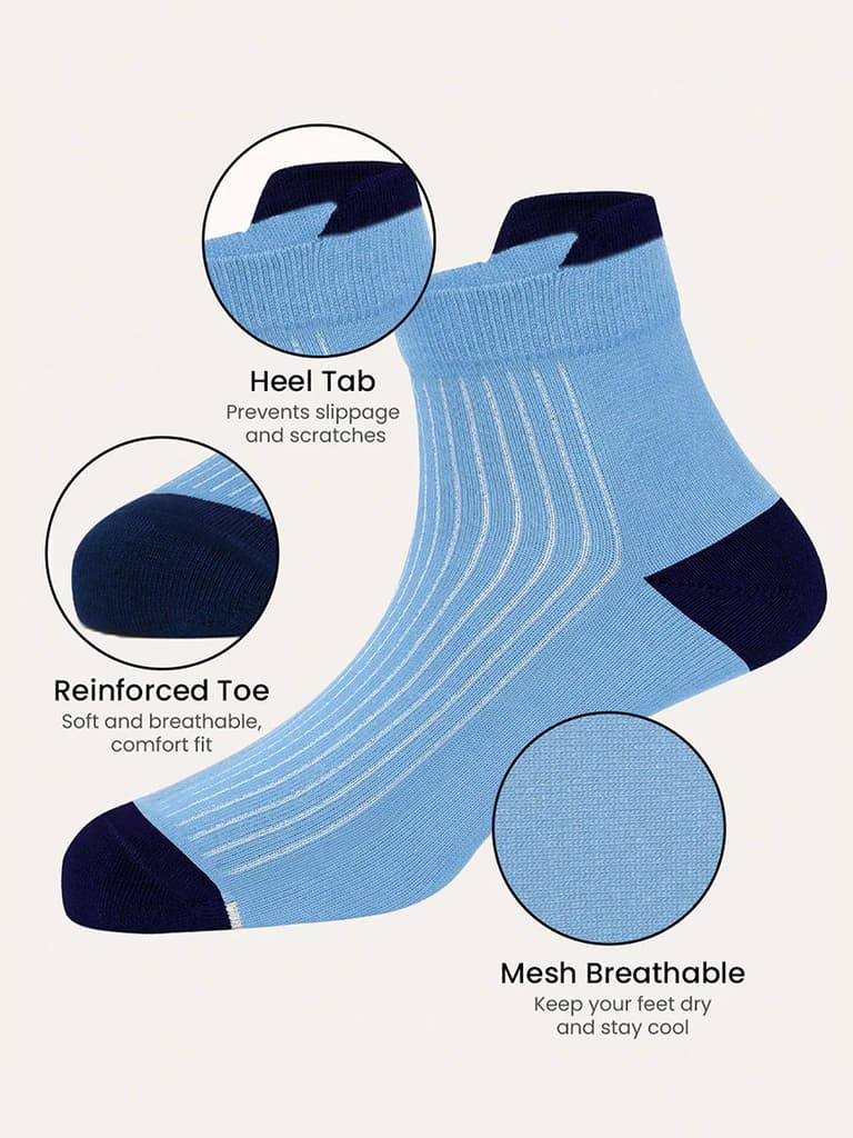 Bamboo Ankle Socks-Pack of 1 — Azure Blue / Men